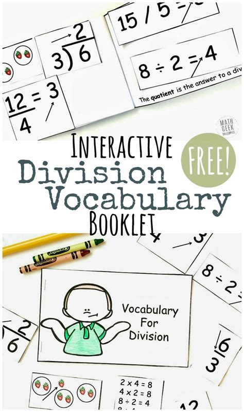 Simple Interactive Division Vocabulary Booklet Free Math Geek Multiplication And Division Vocabulary - Multiplication And Division Vocabulary