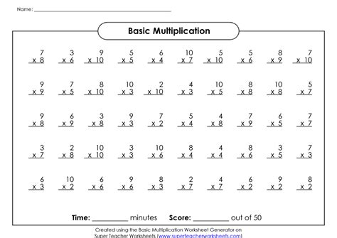 Simple Multiplication Worksheets Superstar Worksheets Basic Multiplication Worksheet - Basic Multiplication Worksheet