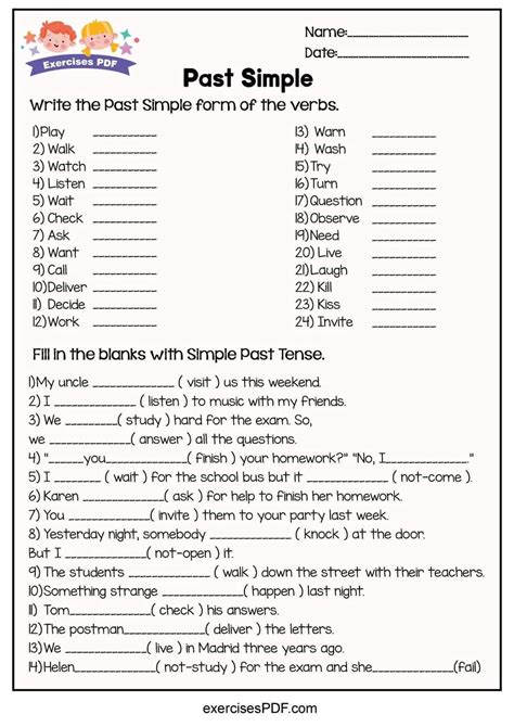 Simple Past Exercicios