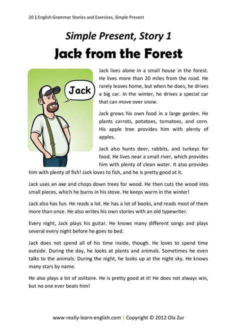 simple present grammar stories esl library