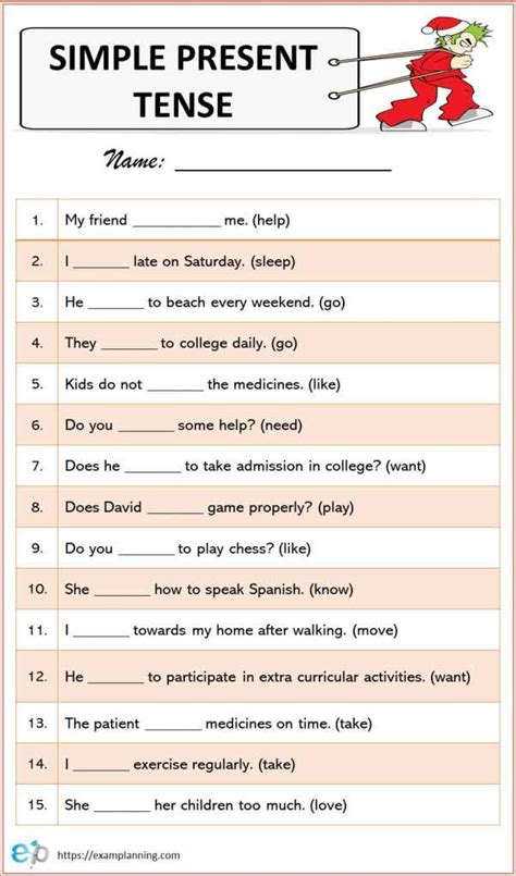 Simple Present Tense Worksheet 2 Present Simple Tense Present Tense Worksheet - Present Tense Worksheet