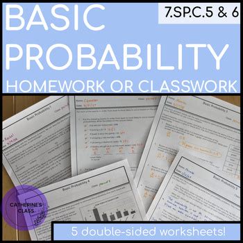 Simple Probability Classwork Or Homework Teaching Resources Simple Probability Worksheet Answers - Simple Probability Worksheet Answers