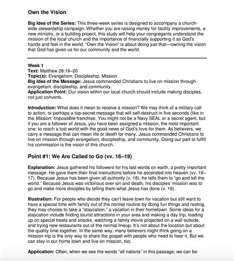 Simple Sermon Outlines