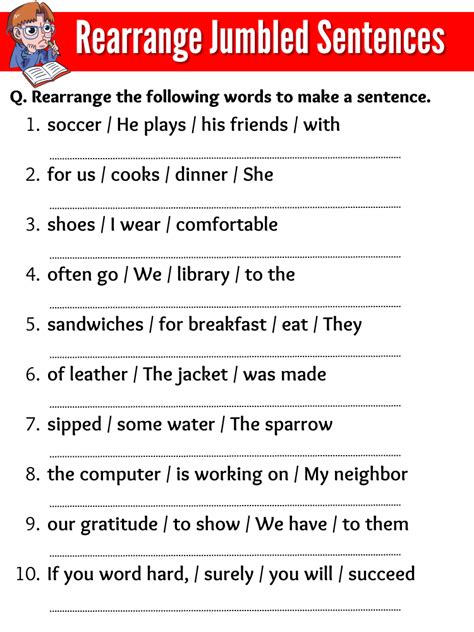 Simple Small Amp Jumbled Sentences In English For Simple Sentences For Grade 1 - Simple Sentences For Grade 1