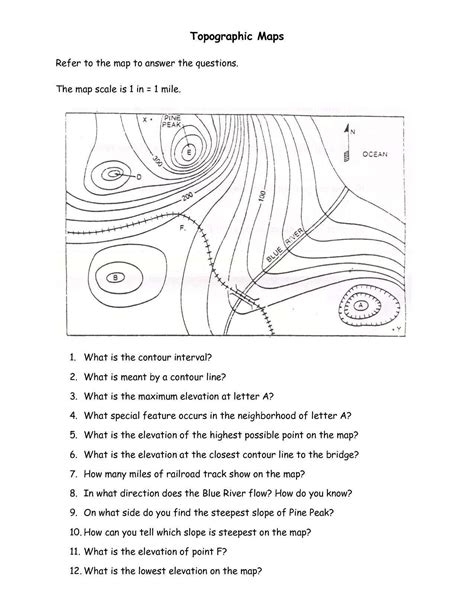 Simple Topographic And Contour Map Worksheet Mount St Simple Topographic Map Worksheet - Simple Topographic Map Worksheet