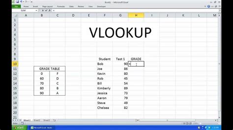 simple vlookup in excel 2010