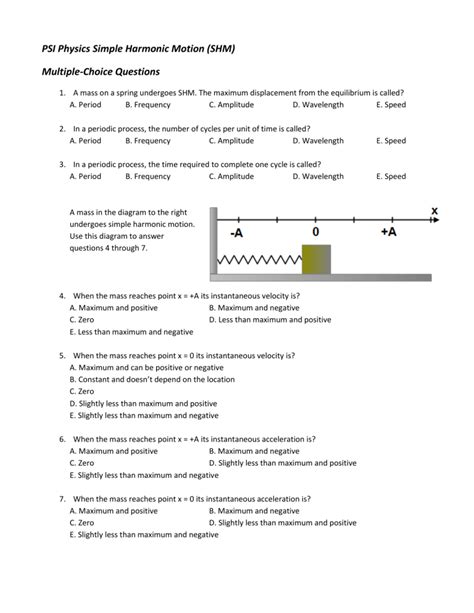 Download Simple Harmonic Motion Questions And Answers 