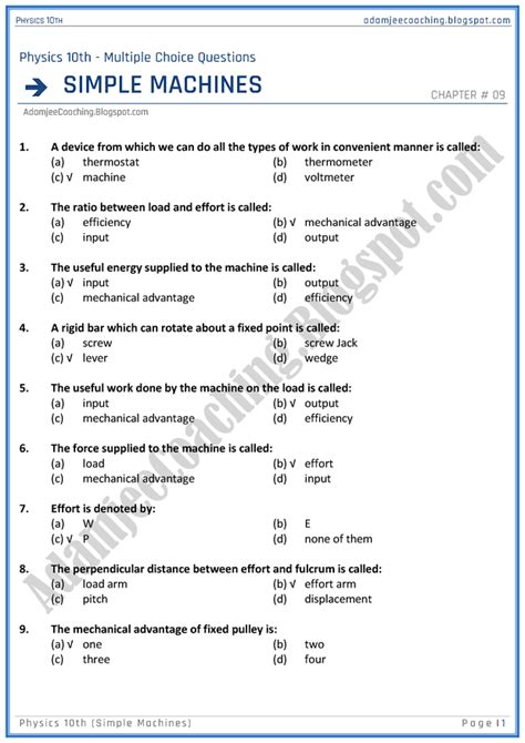 Read Online Simple Machines Question With Answers Multiple Choice 