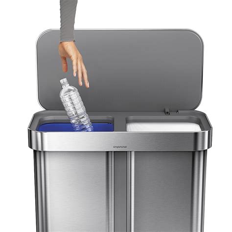 simplehuman - 58 L Rectangular Hands-Free Dual Compartment