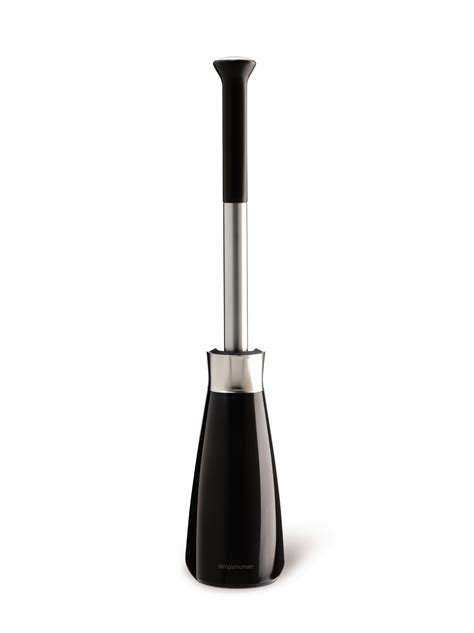 simplehuman Toilet Plunger with Holder Stainless Steel Black