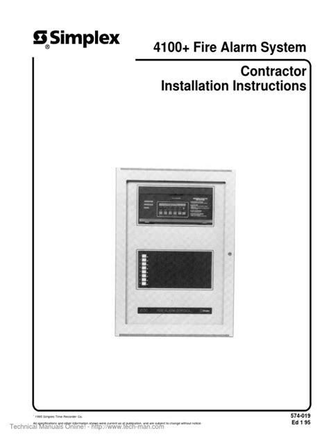 Simplex 4100 Installation Manual Wiring Diagram