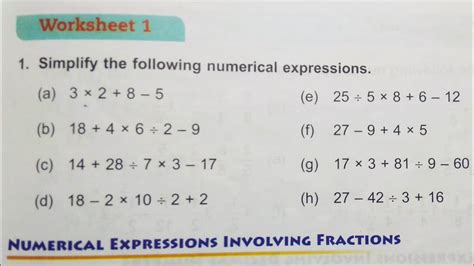 Simplify For Class 5