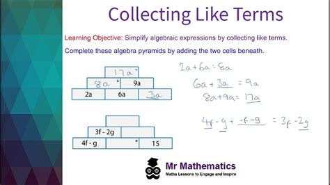 Simplifying Algebra Collecting Like Terms Teaching Resources Collecting Like Terms Activity - Collecting Like Terms Activity