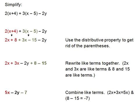 Simplifying Algebraic Expressions