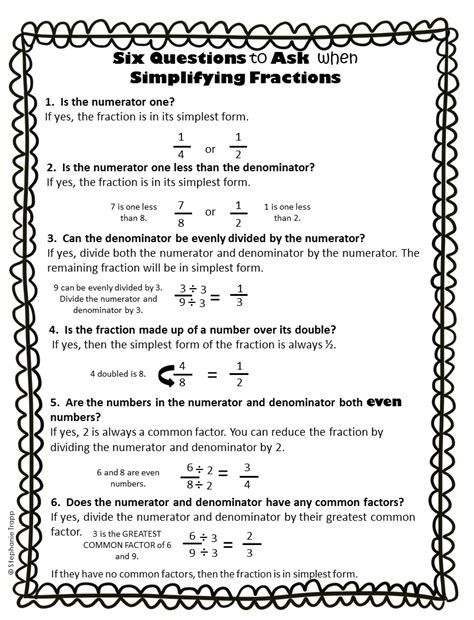 Simplifying Fractions Worksheet And Template Simplify Fractions Worksheet With Answers - Simplify Fractions Worksheet With Answers