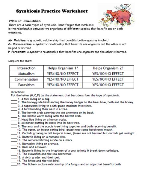 Simply Symbiotic Answer Key Worksheets Learny Kids Symbiosis Worksheet And Answer Key - Symbiosis Worksheet And Answer Key