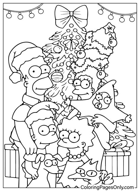 simpsons christmas coloring pages - Clip Art Library