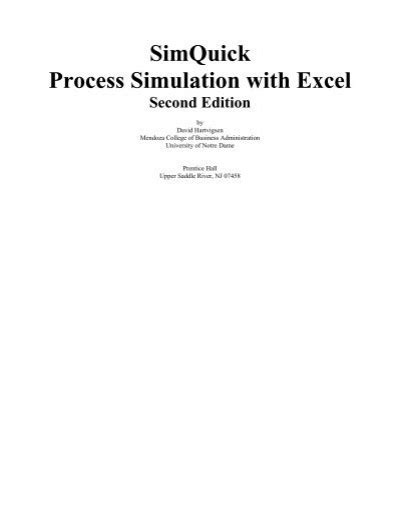 Download Simquick Process Simulation With Excel 