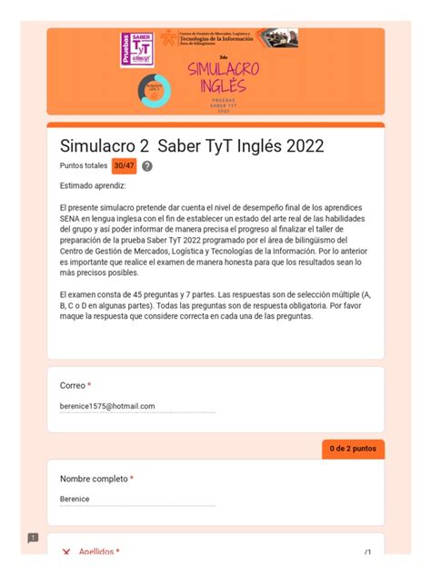 Simulacro En Ingles