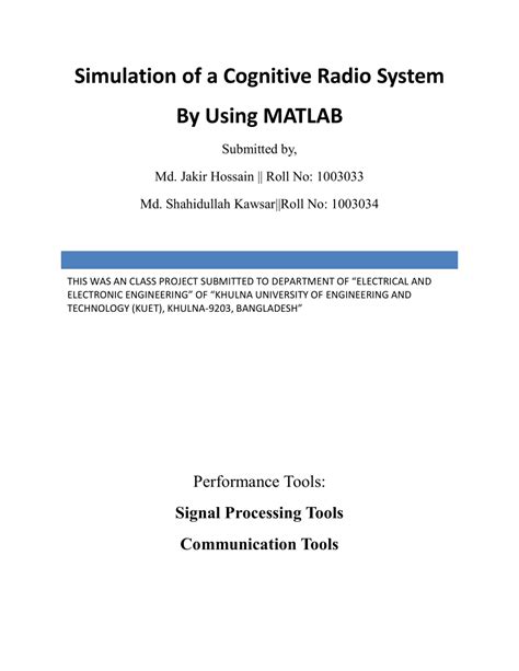 Read Online Simulation And Analysis Of Cognitive Radio System Using Matlab 