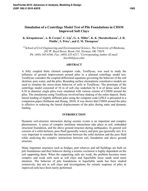 Read Online Simulation Of A Centrifuge Model Test Of Pile Foundations 