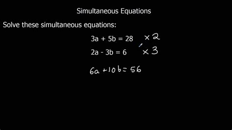 Simultaneous Equations Maths Genie