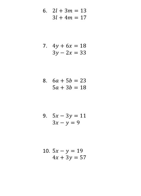 Simultaneous Equations Worksheet Gcse Maths Free Third Simultaneous Linear Equations Worksheet - Simultaneous Linear Equations Worksheet