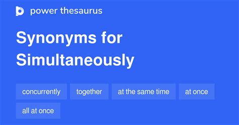 Simultaneously Thesaurus