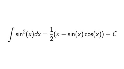 Sin 2 Integral