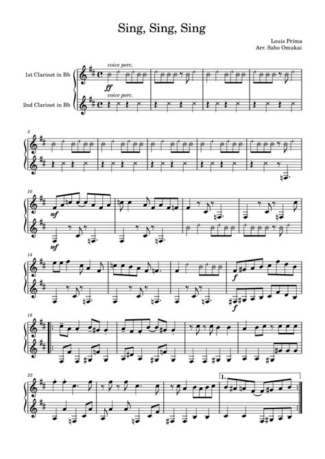 Sing Sing Sing Sheet Music