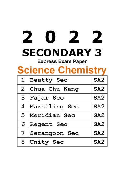 Read Singapore Secondary 3 Express Chemistry Exam Paper 