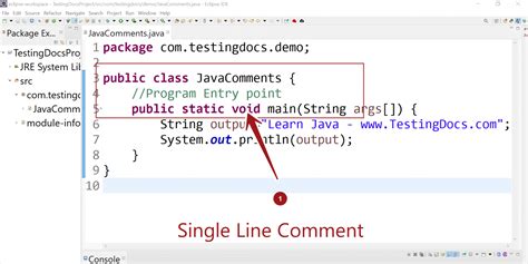 Single Line Comment In Java