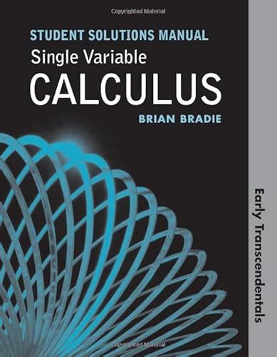 Read Online Single Variable Calculus Early Transcendentals Student Solutions Manual 