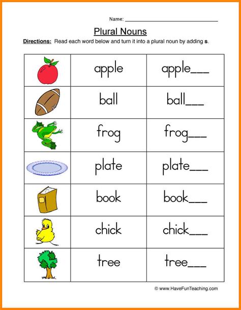 Singular Amp Plural Nouns Worksheets First And Second Plural Nouns Worksheets 1st Grade - Plural Nouns Worksheets 1st Grade