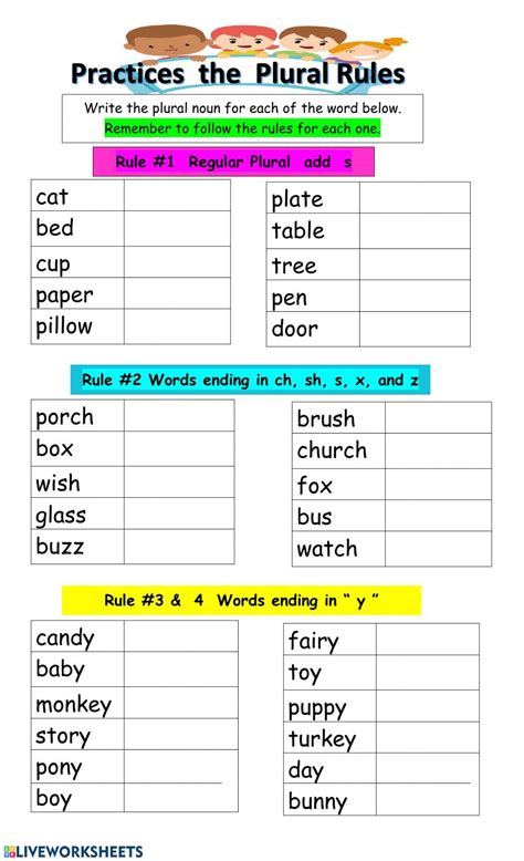 Singular And Plural Exercises With Answers