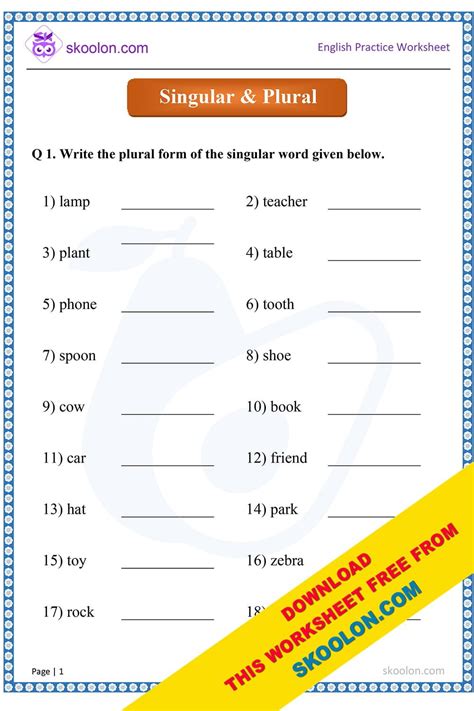 Singular Plural For Class 3
