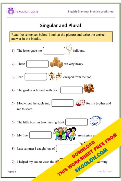 Download Singular And Plural Exercises With Answers Pdf 