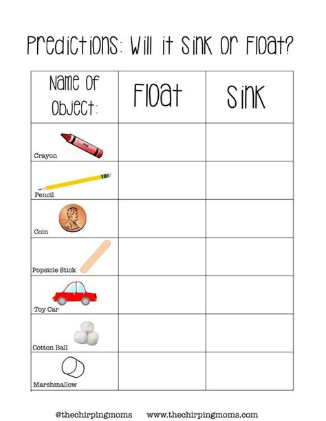 Sink Or Float Worksheet For Kindergarten   Sink Or Float Worksheets Teaching Resources - Sink Or Float Worksheet For Kindergarten