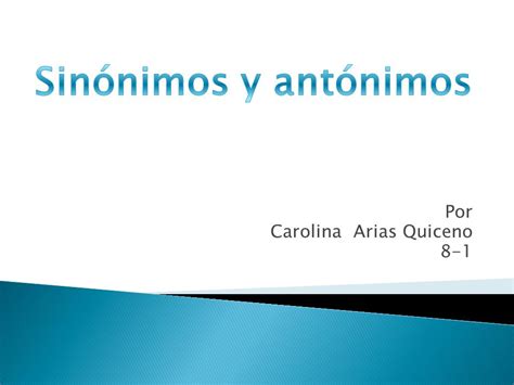 Sinônimo E Antônimo De Calmo