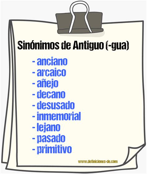 Sinonimo De Antiguo