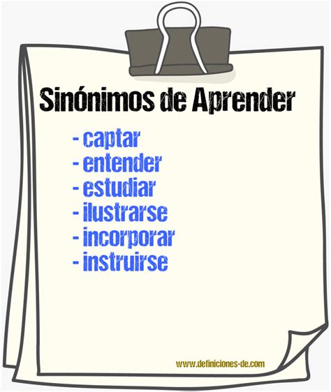 Sinonimo De Aprender