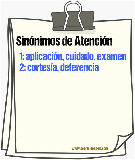 Sinonimo De Atencion