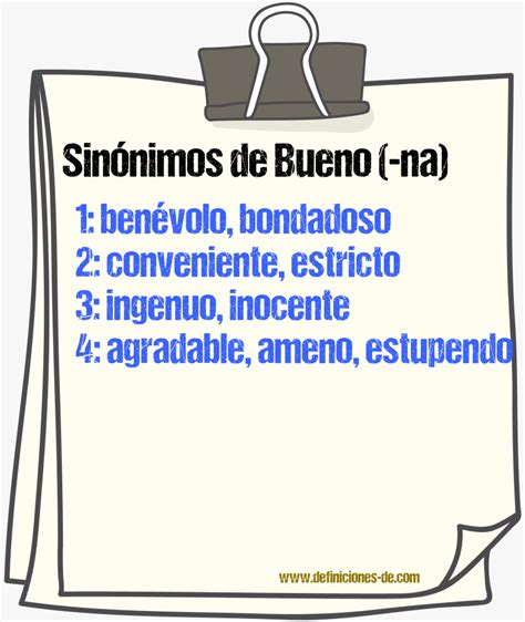 Sinonimo De Bueno