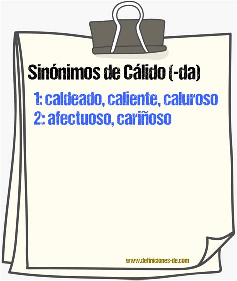 Sinonimo De Calido