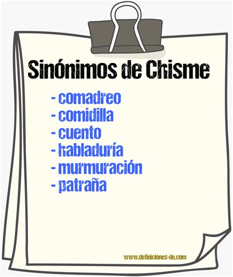 Sinonimo De Chisme