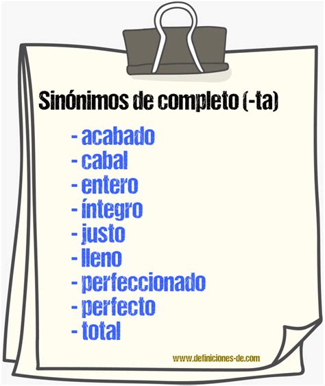 Sinonimo De Completo
