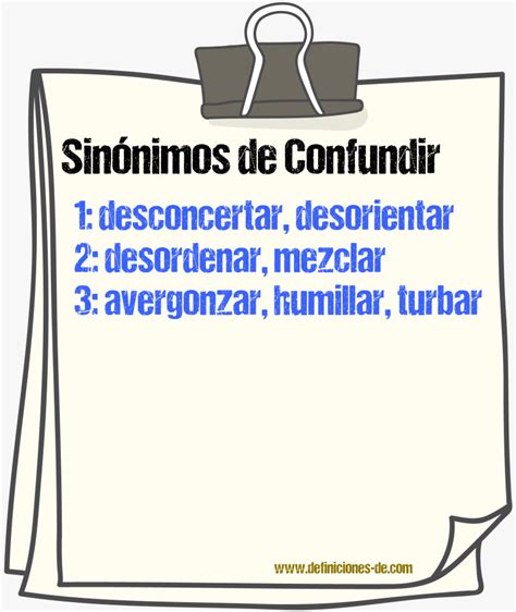 Sinonimo De Confundir