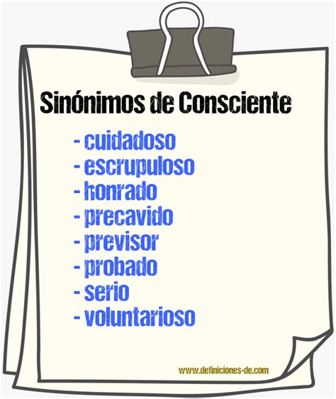Sinonimo De Consciente