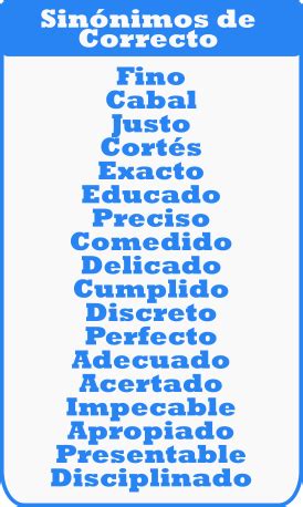 Sinonimo De Correcto