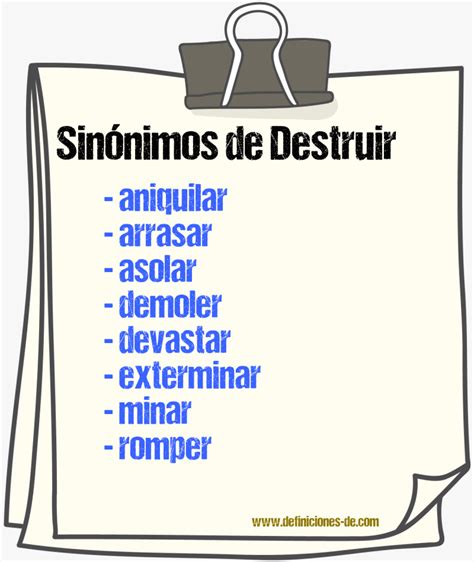 Sinonimo De Destruir